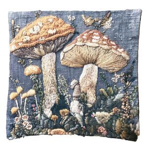Printed Boho Mushroom Pillow Cover 18"x18"